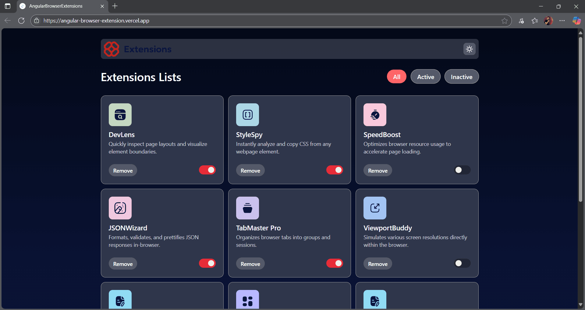 Angular Browser Extension